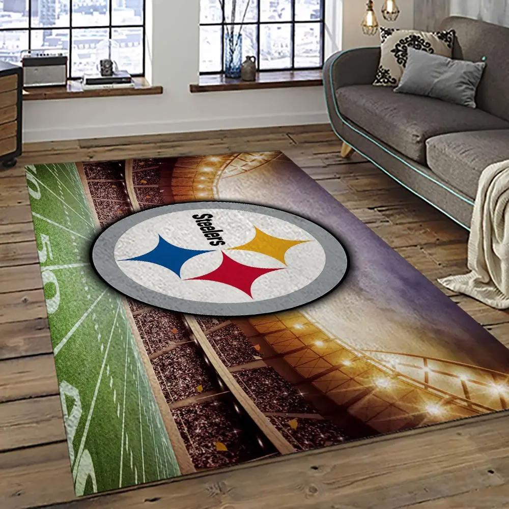 Nfl pittsburgh steelers football team logo sport carpet area rug home decor best gift for friends psf40 Rectangle Rug