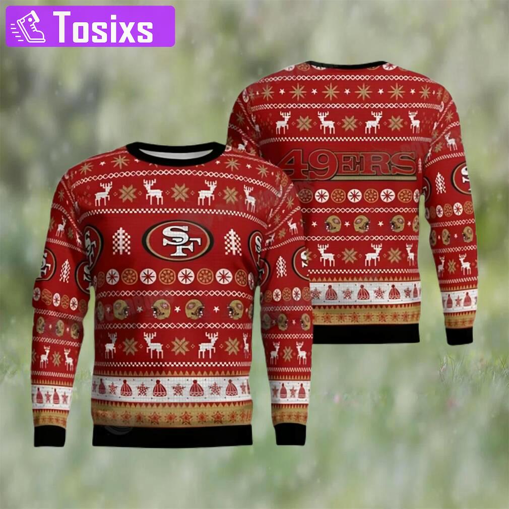 Nfl san francisco football logo ugly christmas sweater 49ers gifts for him Christmas Ugly Sweater