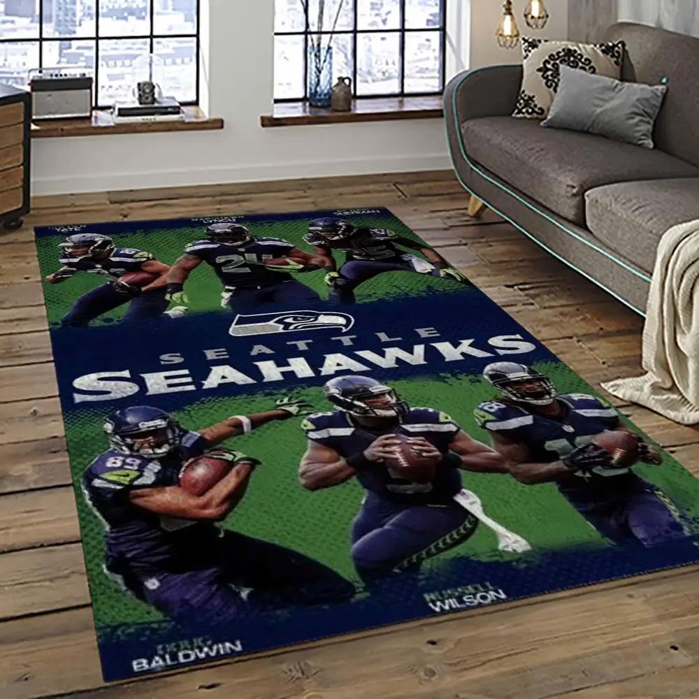 Nfl seattle seahawks football team logo sport carpet area rug home decor best gift for friends ss55 Rectangle Rug