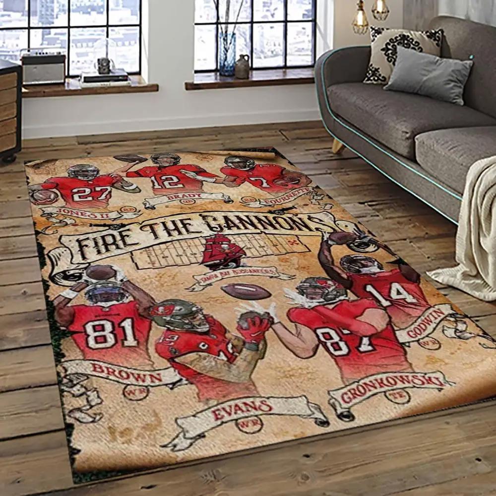 Nfl tampa bay buccaneers football team logo sport carpet area rug home decor best gift for friends tpbb38 Rectangle Rug