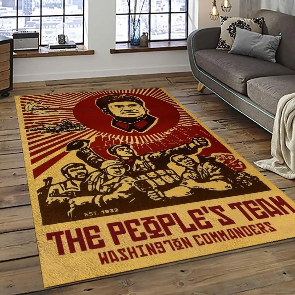 Nfl washington commanders football team logo sport carpet area rug home decor best gift for friends wscd4 Rectangle Rug