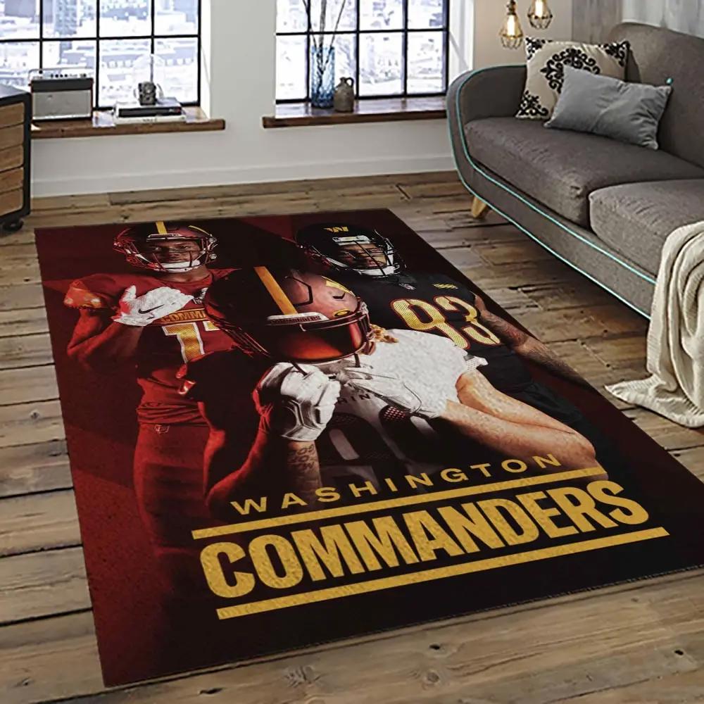 Nfl washington commanders football team logo sport carpet area rug home decor best gift for friends wscd6 Rectangle Rug