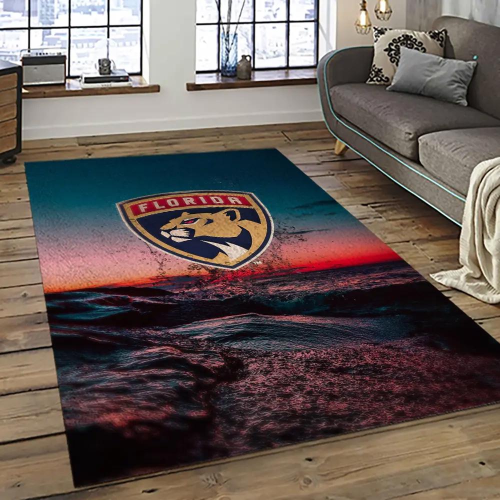 Nhl florida panthers hockey team logo sport carpet rectangle area rug for living room fp06 Rectangle Rug