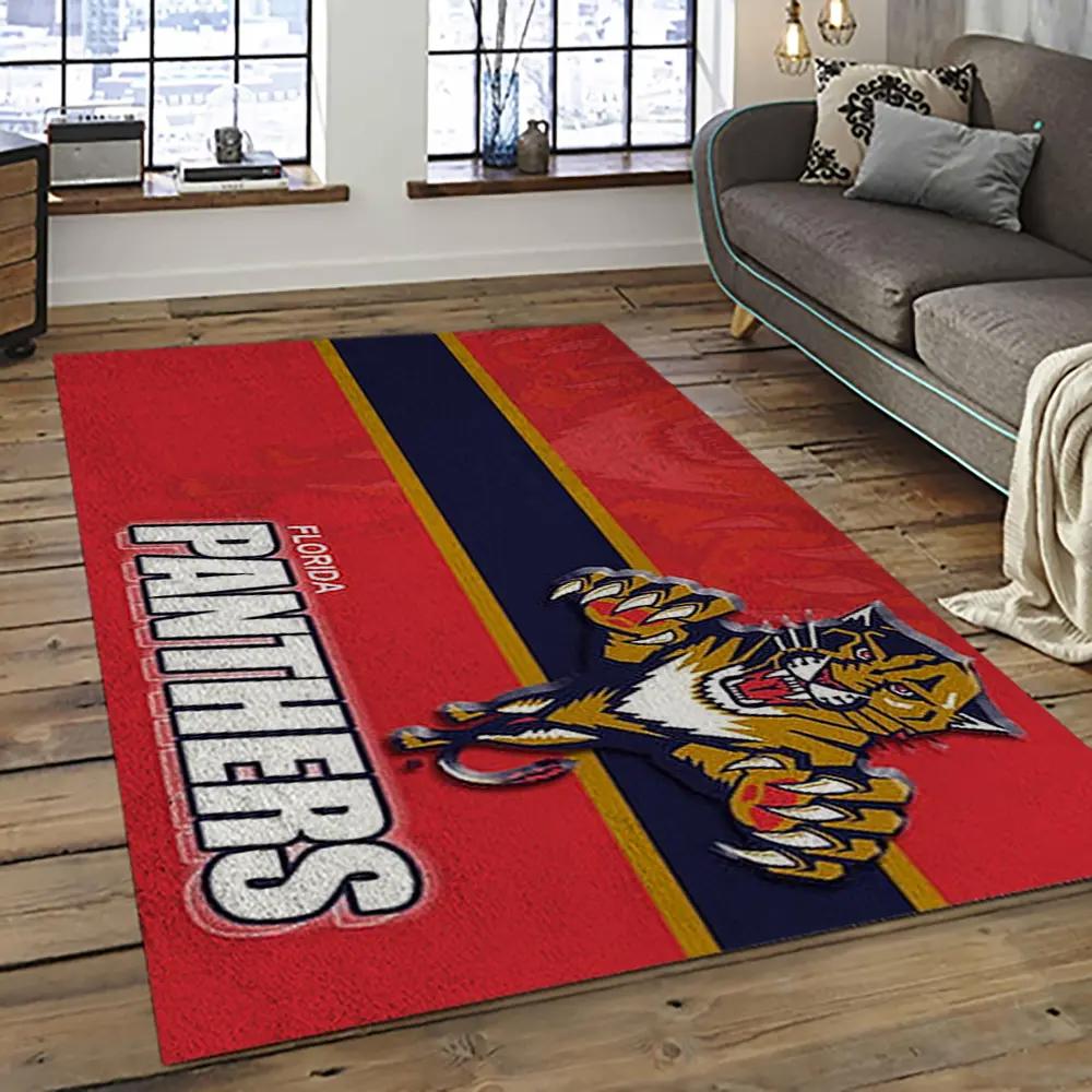 Nhl florida panthers hockey team logo sport carpet rectangle area rug for living room fp30 Rectangle Rug