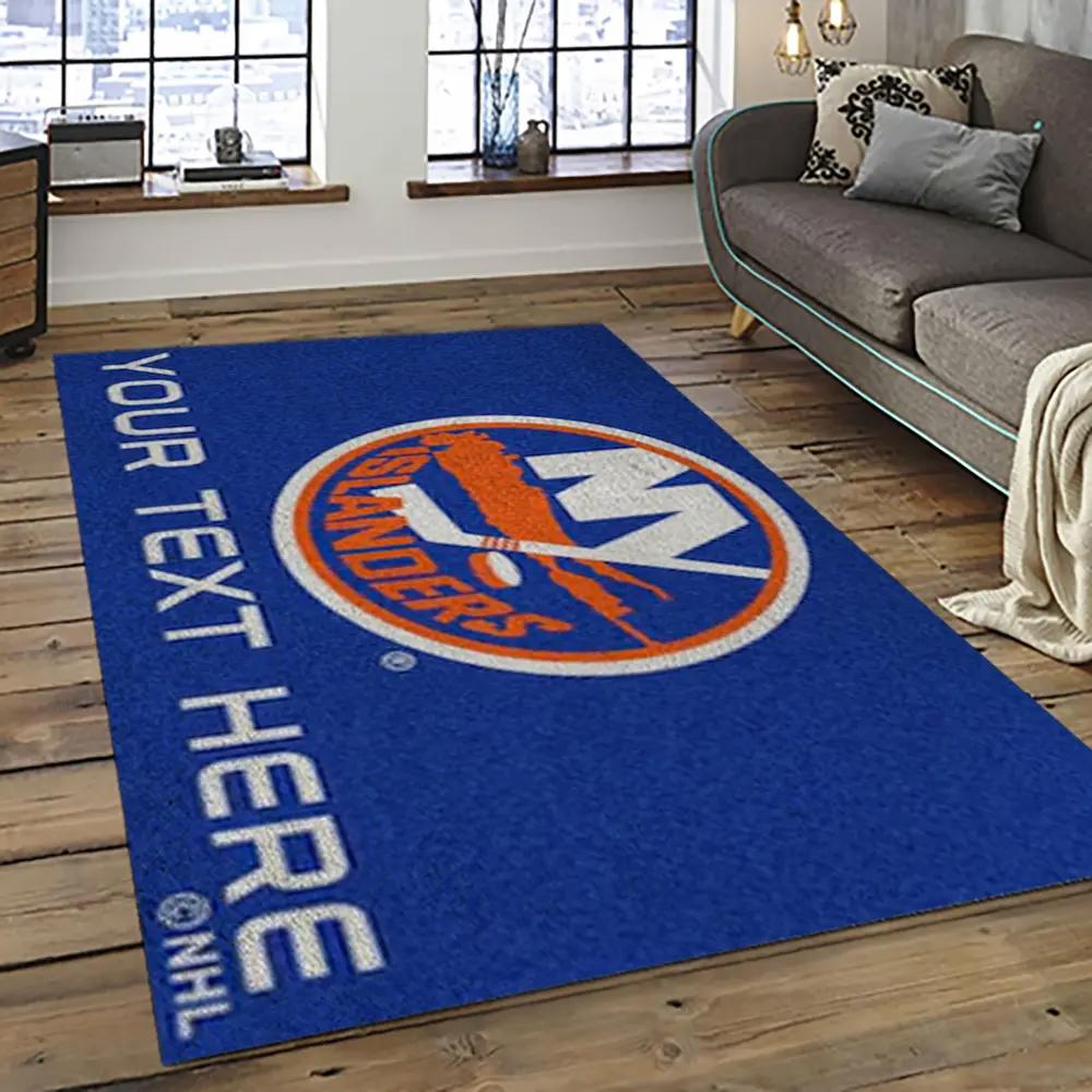 Nhl new york islanders hockey team logo sport carpet rectangle area rug for living room nyi21 Rectangle Rug