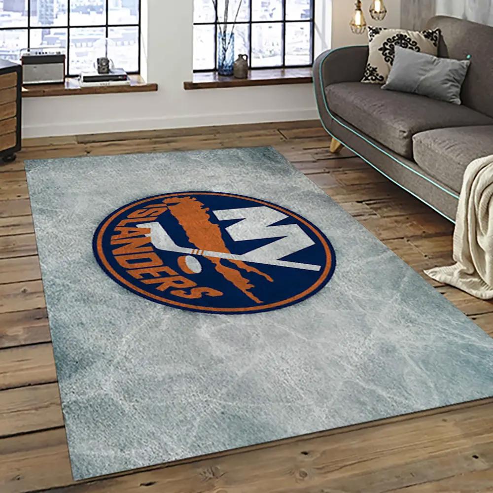 Nhl new york islanders hockey team logo sport carpet rectangle area rug for living room nyi34 Rectangle Rug