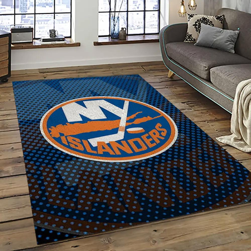 Nhl new york islanders hockey team logo sport carpet rectangle area rug for living room nyi50 Rectangle Rug