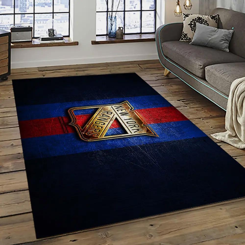 Nhl new york rangers hockey team logo sport carpet rectangle area rug for living room nyr65 Rectangle Rug