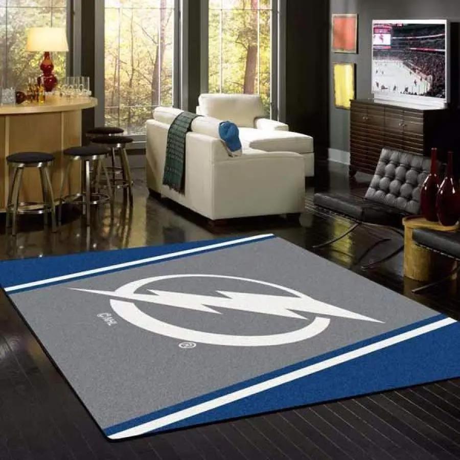 Nhl tampa bay lightning living room rug carpet sport custom area home decor Rectangle Rug