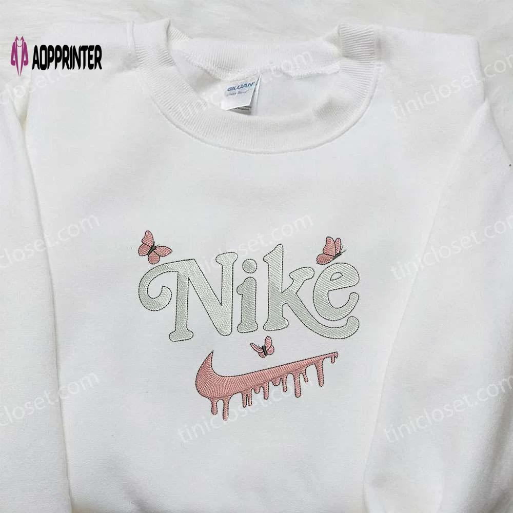 Nike inspired butterfly embroidered sweatshirt – perfect birthday gift idea Embroidered Shirt
