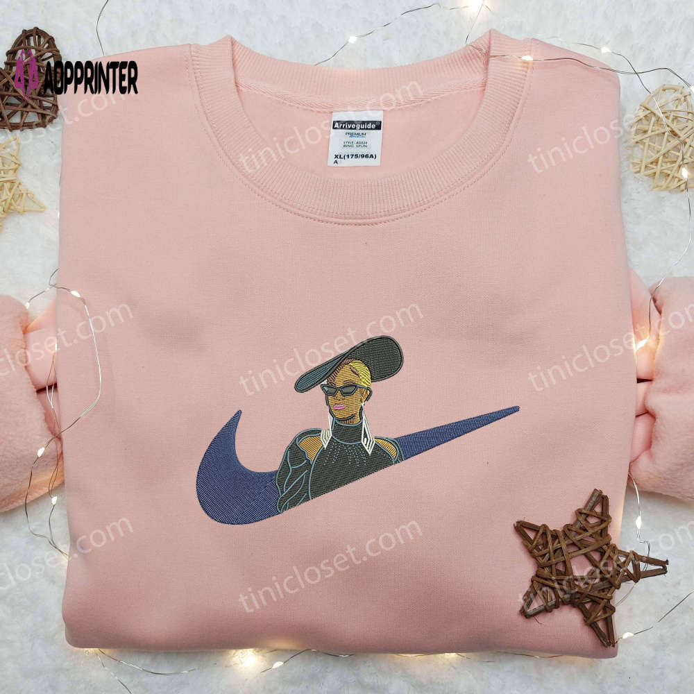 Nike x beyonce black dress & hat embroidered shirt: celebrity custom nike tee Embroidered Shirt