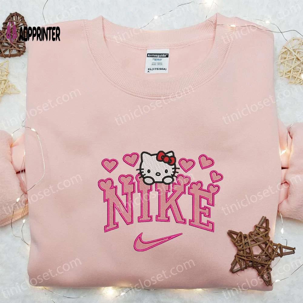 Nike x hello kitty hearts embroidered sweatshirt – valentine shirt nike inspired t-shirt Embroidered Shirt