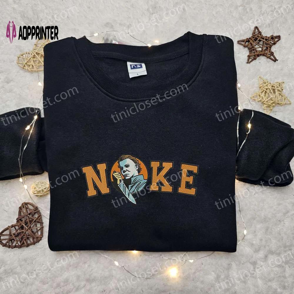 Nike x michael myers embroidered shirt: horror movie-inspired & stylish nike tee Embroidered Shirt
