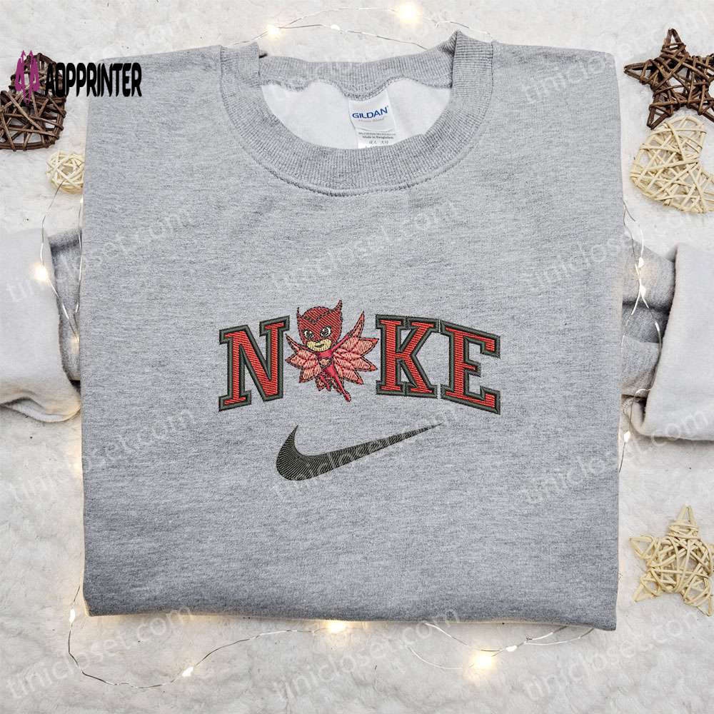 Nike x owlette cartoon hoodie disney characters & inspired embroidered shirt collection Embroidered Shirt