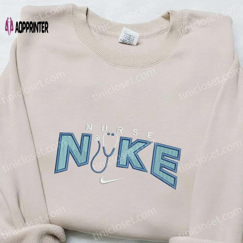 Nike x stethoscope hoodie & t-shirt: best family gift nike inspired embroidery Embroidered Shirt