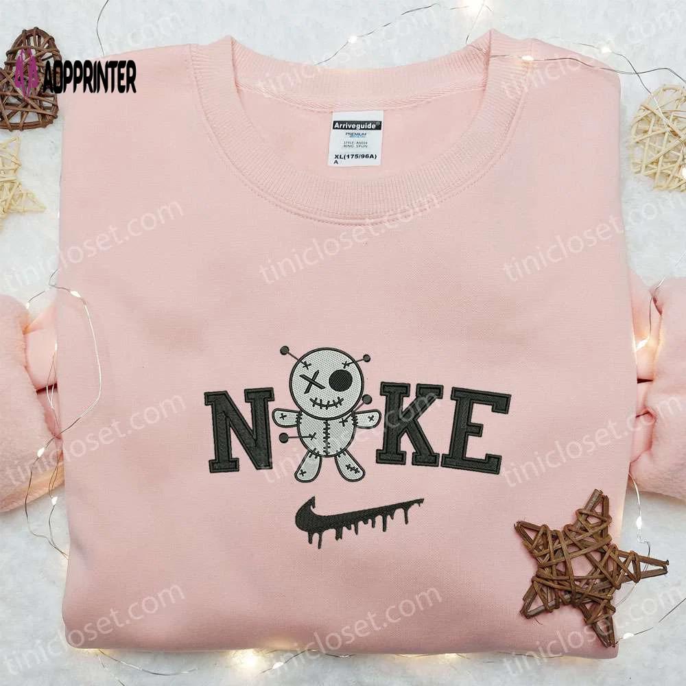 Nike x thinking of you voodoo doll embroidered shirt: best halloween gift for family Embroidered Shirt