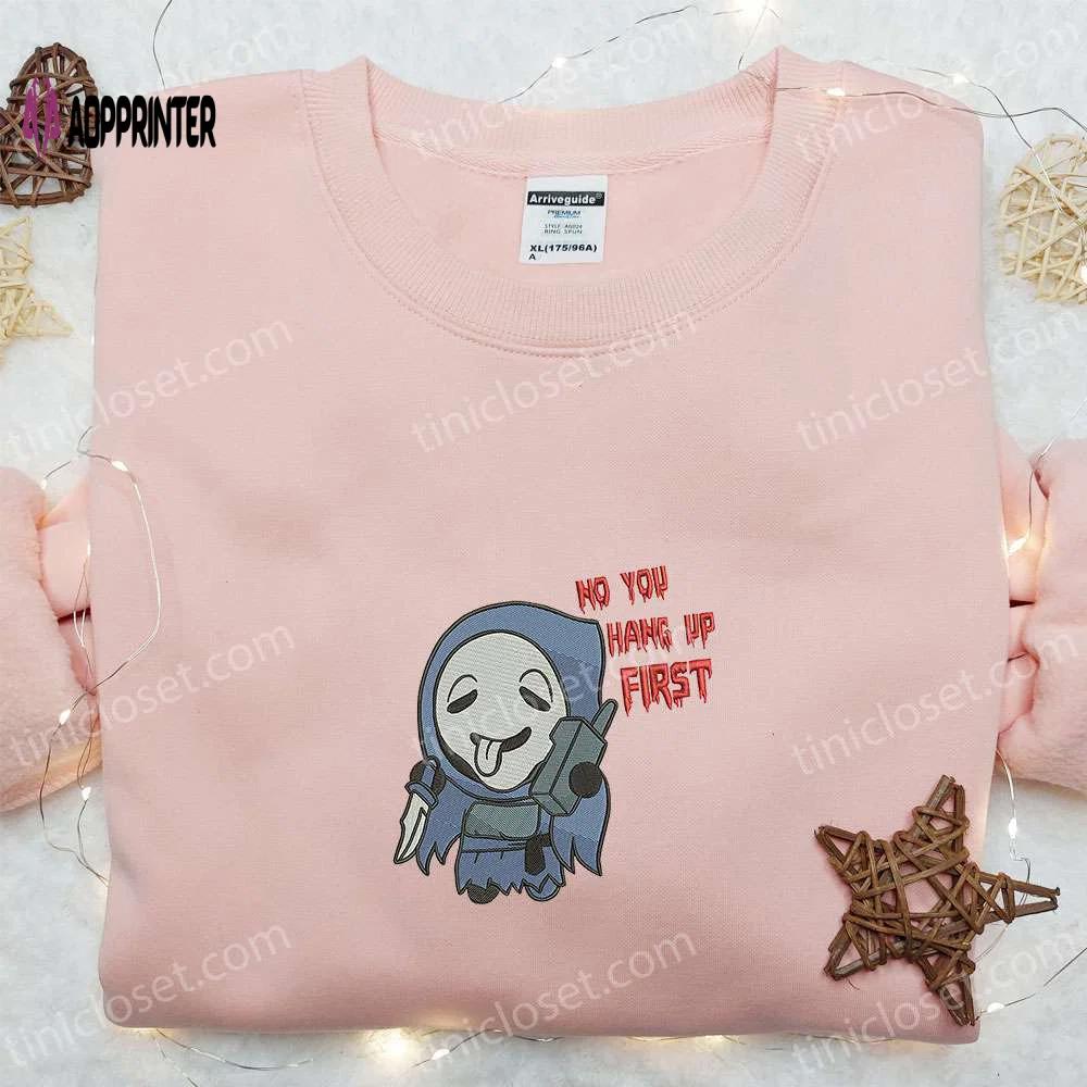 No you hang up first embroidered sweatshirt: funny halloween hoodie best gift idea Embroidered Shirt