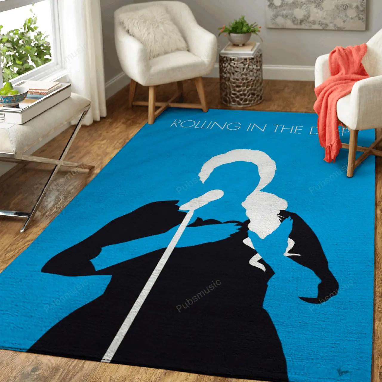 No099 my adele minimal music artwork minimal music artworks art for fans area rug living room carpet rug regtangle carpet floor decor home decor Rectangle Rug