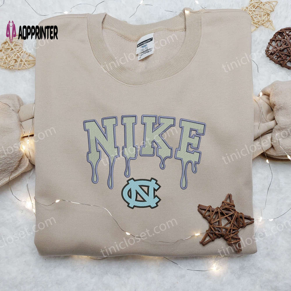North carolina x nike embroidered shirt with map design – custom nike apparel Embroidered Shirt