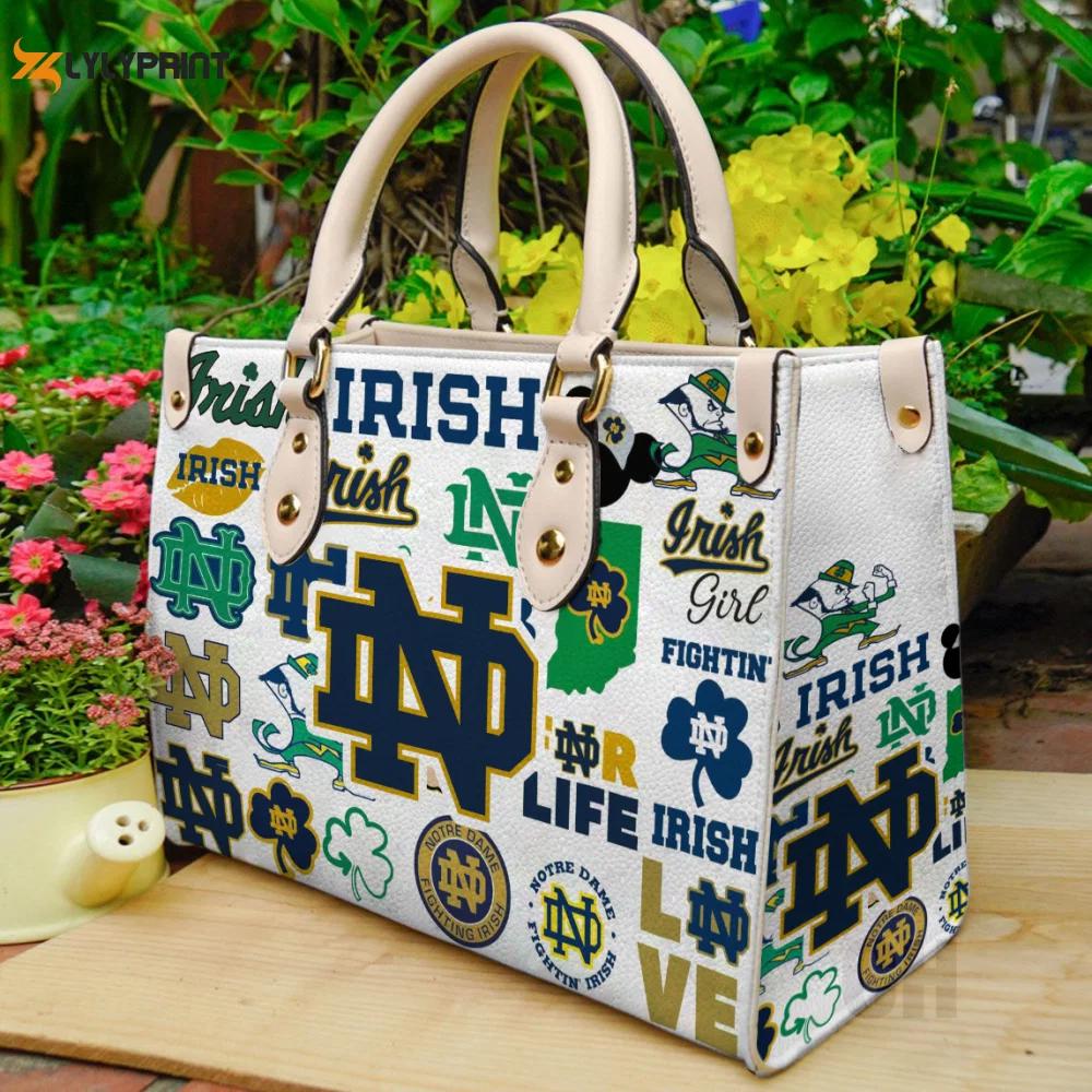 Notre dame fighting irish 1 leather handbag gift for women 4520 Women Leather Hand Bag