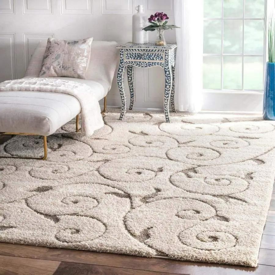 Nuloom vine swirls cream nice gift area rug living room rug home decor Rectangle Rug