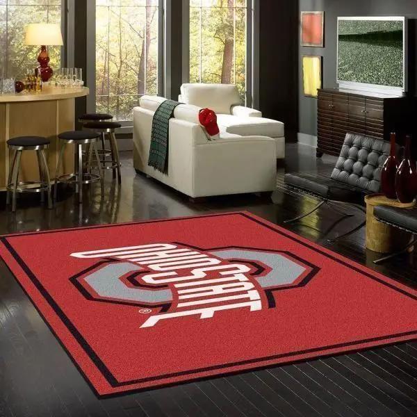 Ohio state area rug football team logo carpet living room rugs rug regtangle carpet floor decor home decor v11191 Rectangle Rug