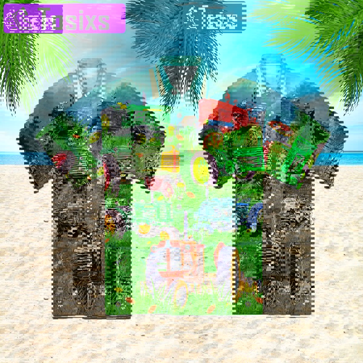Old tractor hawaiian shirt Hawaii Shirt Shorts & Flip Flops