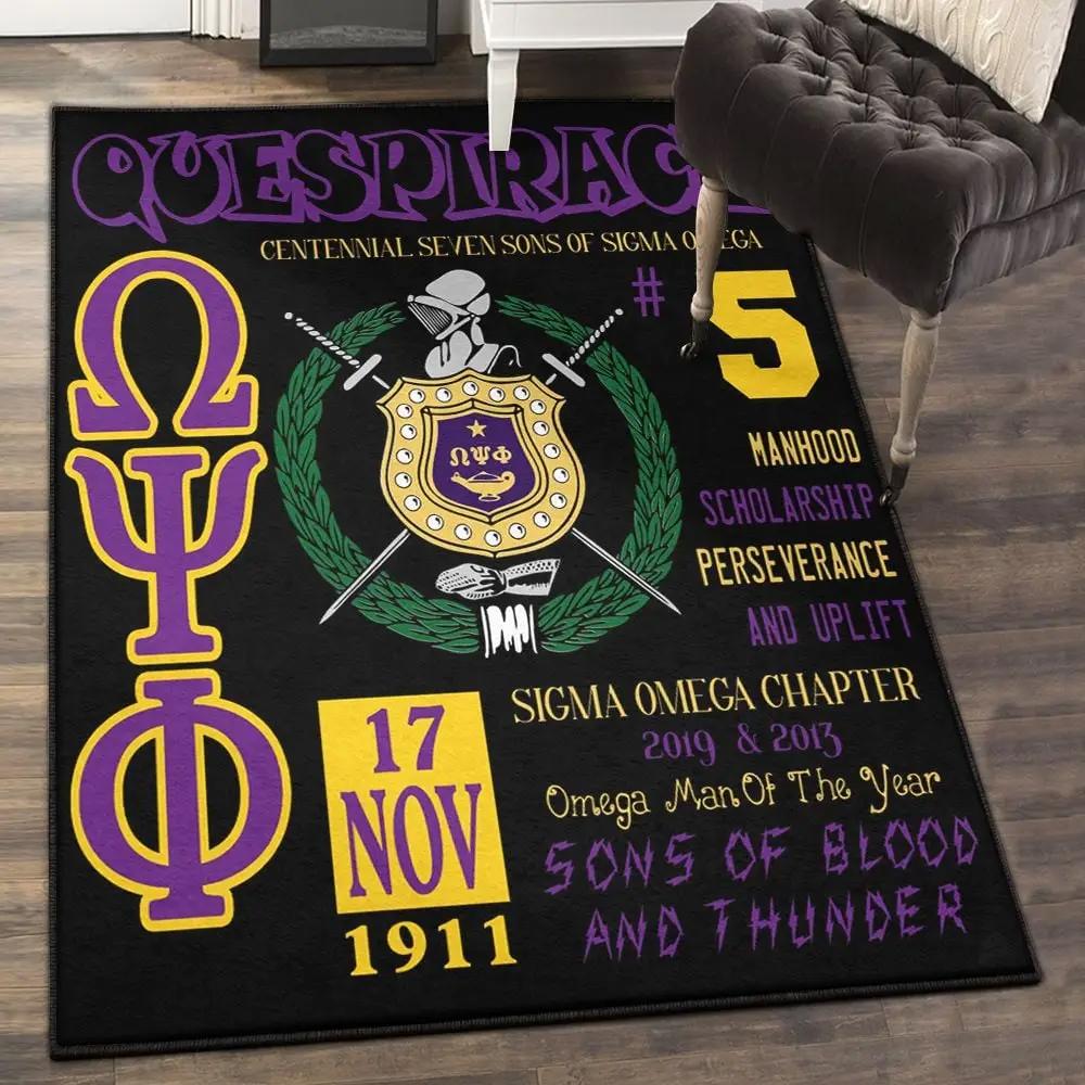 Omega psi phi fraternity modern area rugs, omega psi phi rug Rectangle Rug