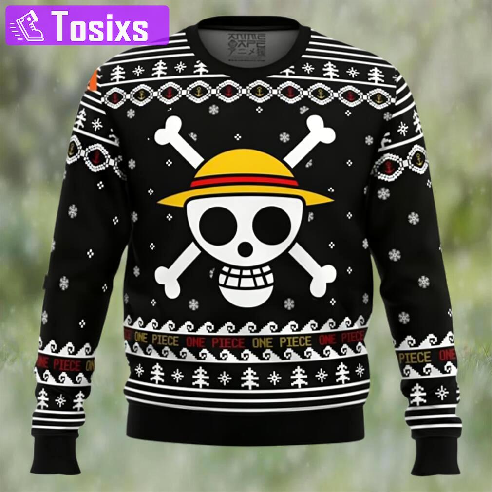 One piece straw hat pirates christmas ugly christmas sweater Christmas Ugly Sweater