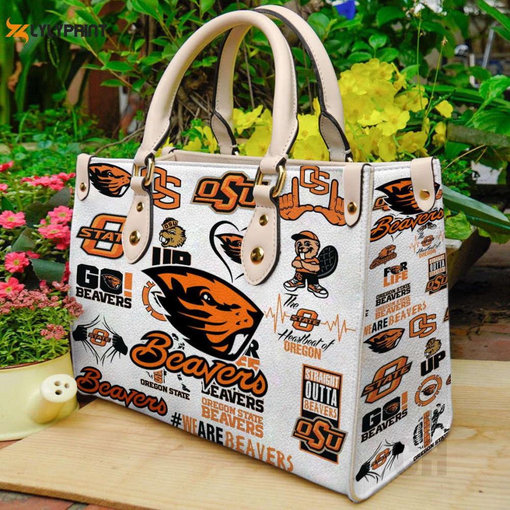 Oregon state beavers leather handbag gift for women 364 Women Leather Hand Bag
