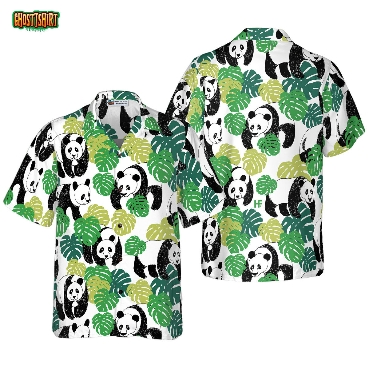 Panda leaves hawaiian shirt Hawaii Shirt Shorts & Flip Flops