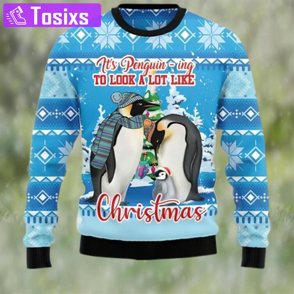 Penguin family ugly christmas holiday sweater Christmas Ugly Sweater