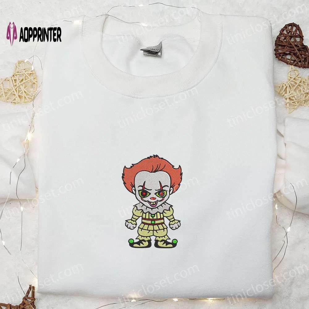 Pennywise balloon embroidered sweatshirt & hoodie: perfect halloween gifts for family Embroidered Shirt