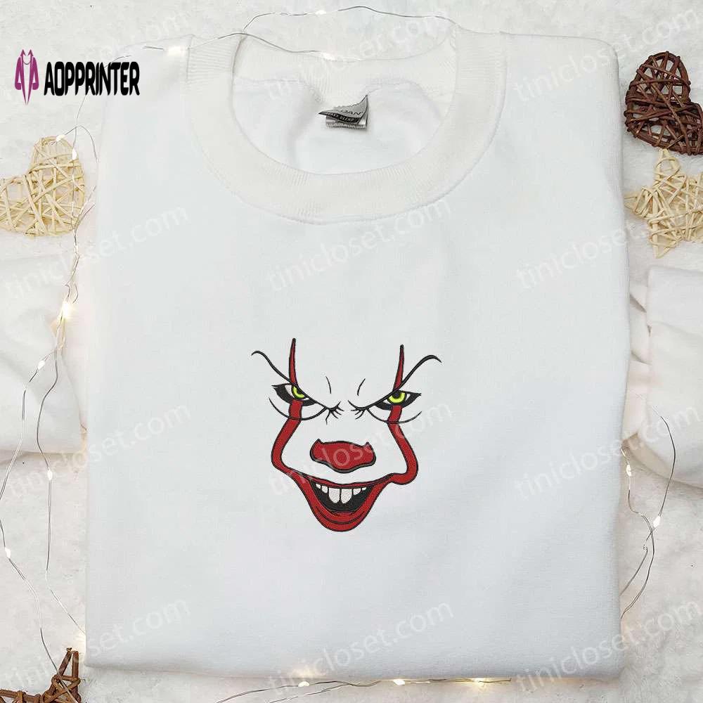 Pennywise it embroidered sweatshirt: horror movie hoodie perfect halloween gift Embroidered Shirt