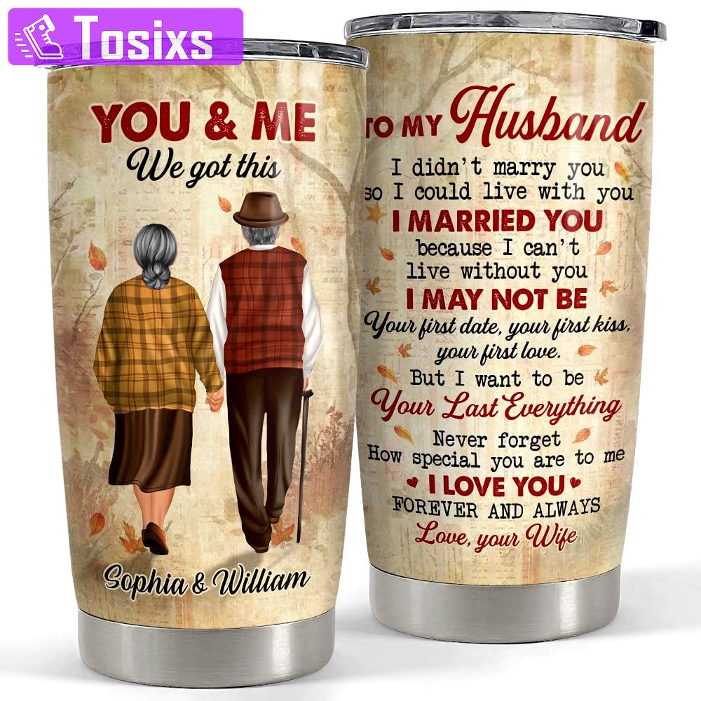 Personalized couple tumbler to my husband custom clothes from wife Personalized Tumbler
