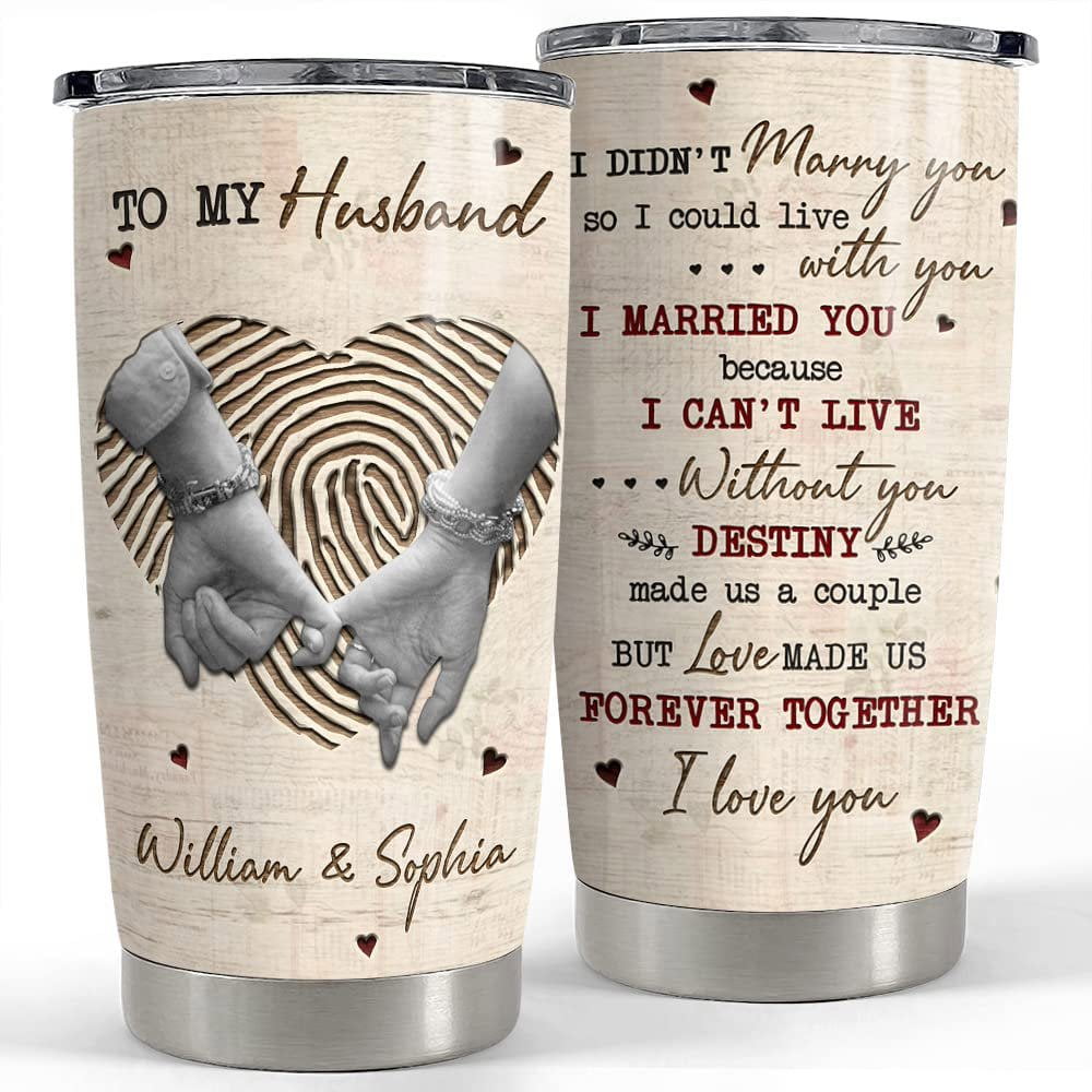 Personalized couple tumbler to my husband engraved style from wife Personalized Tumbler