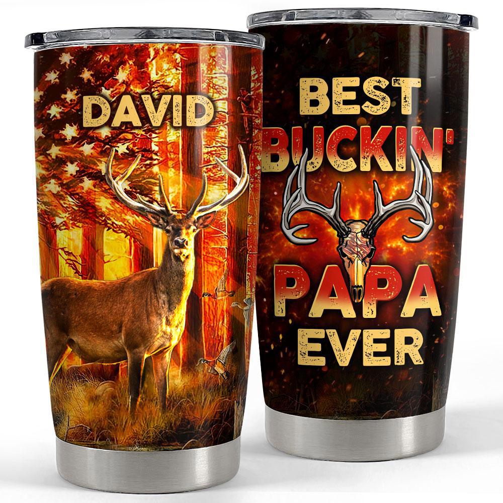 Personalized dad tumbler best bucking papa ever Personalized Tumbler