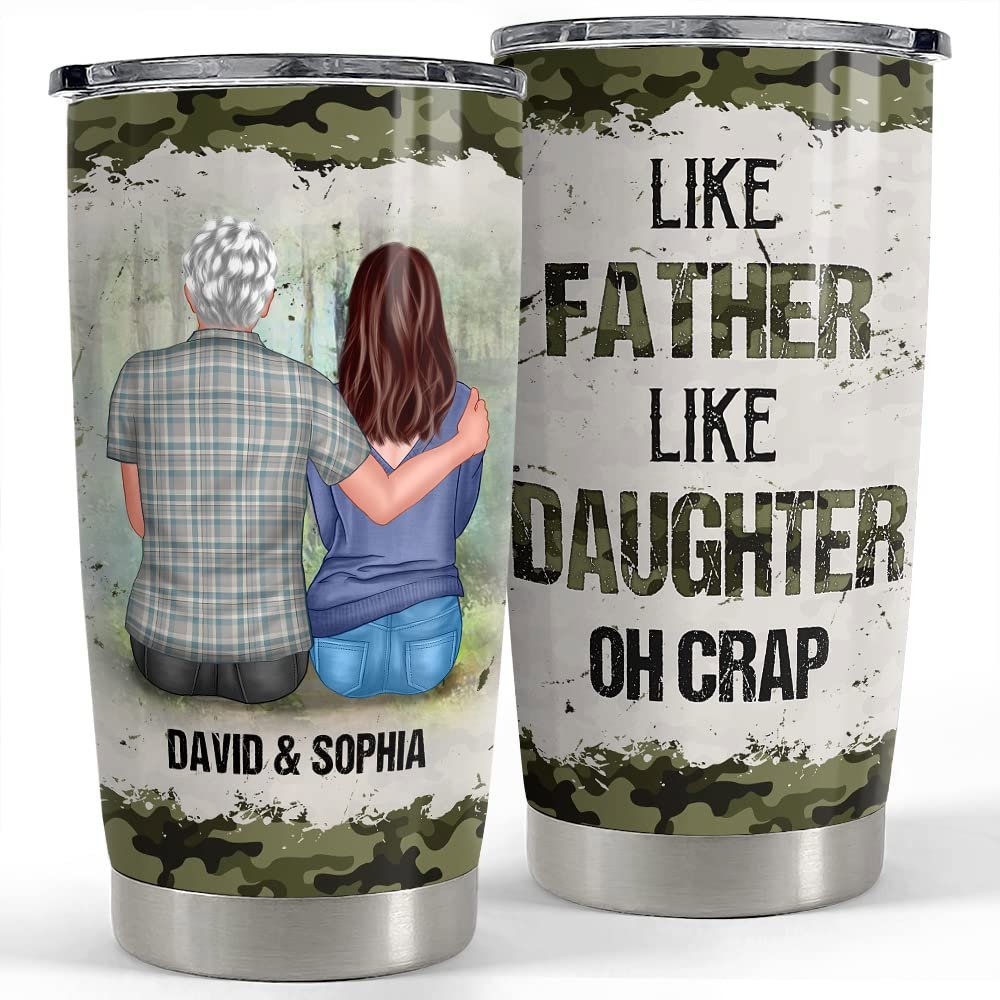 Personalized dad tumbler like father like daughter for man daddy gift Personalized Tumbler