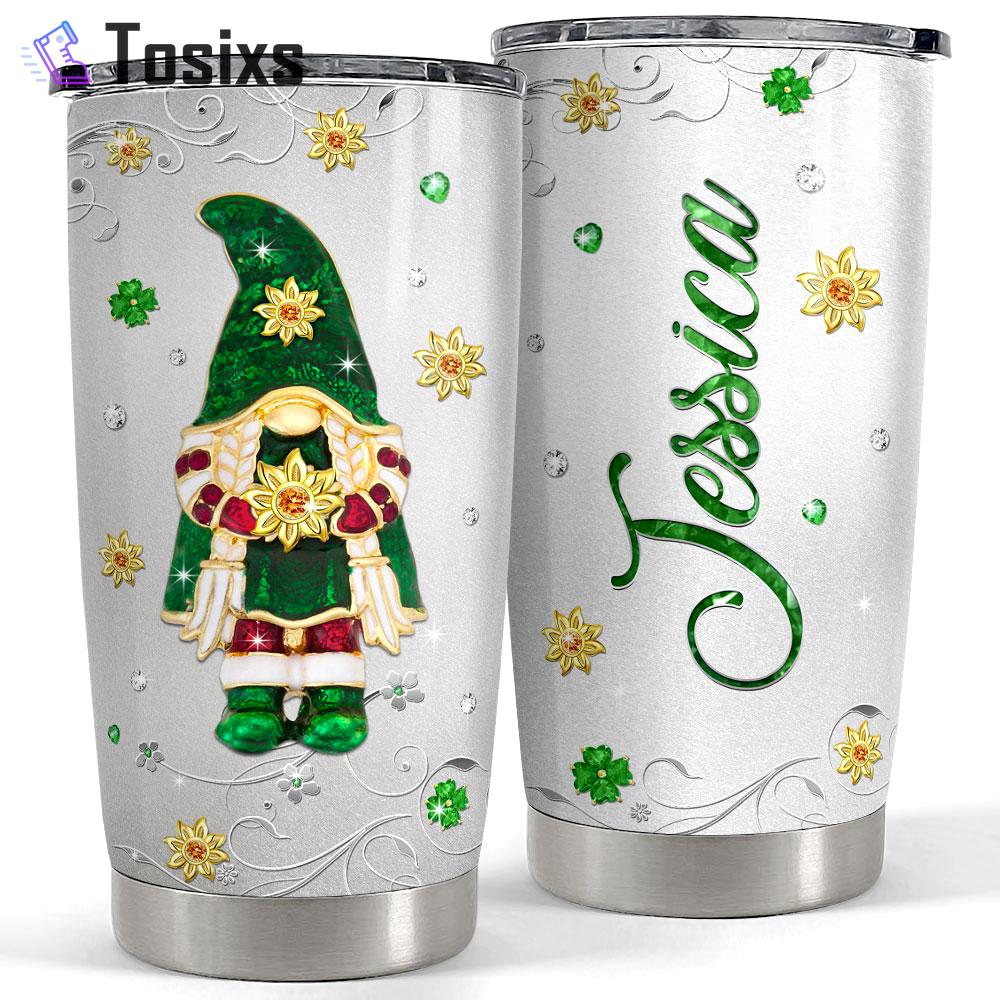 Personalized gnome tumbler with customize name jewelry drawing Personalized Tumbler