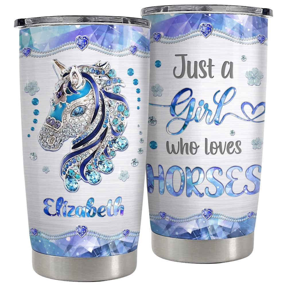 Personalized horse tumbler jewelry drawing love horses best gift Personalized Tumbler