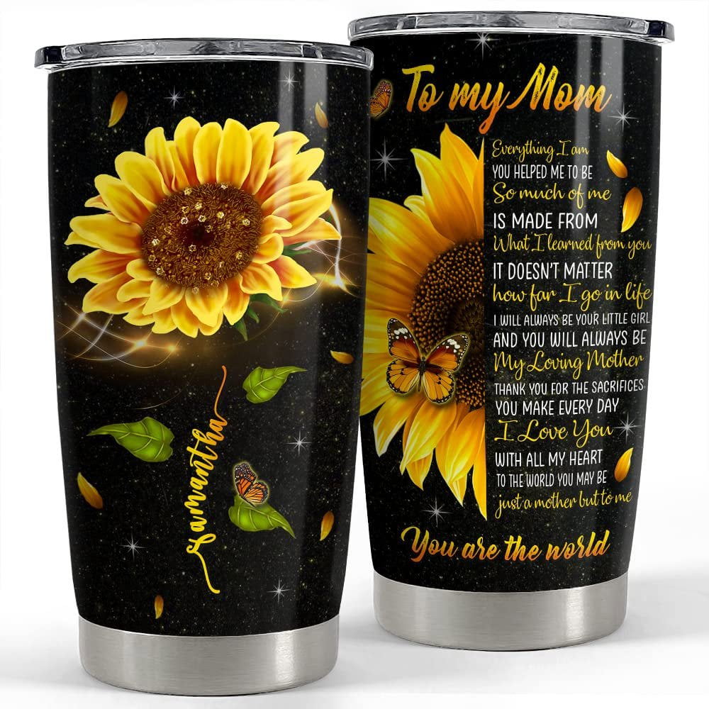 Personalized mom tumbler sunflower to my mom mother’s day gift Personalized Tumbler