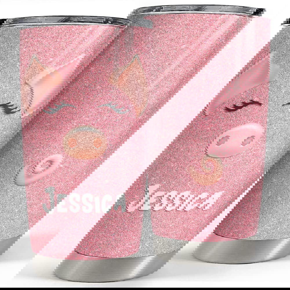 Personalized pig tumbler cute gift for friends for animal lover Personalized Tumbler
