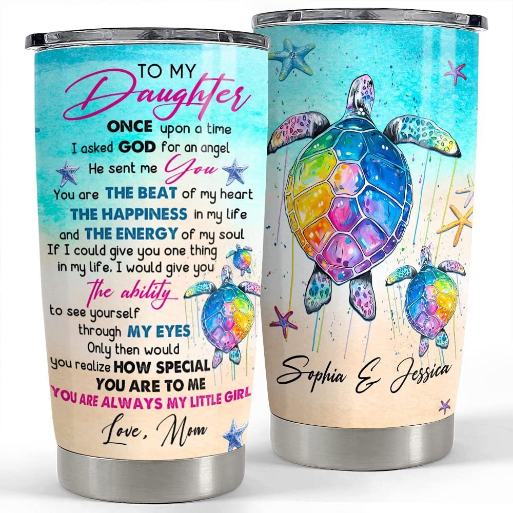 Personalized sea turtle tumbler daughter gifts family best gift Personalized Tumbler