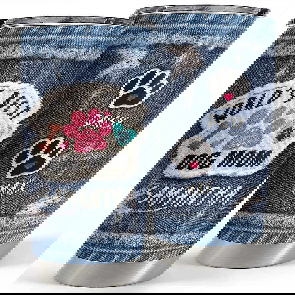Personalized world’s best dog mom tumbler jean style for lover animal Personalized Tumbler