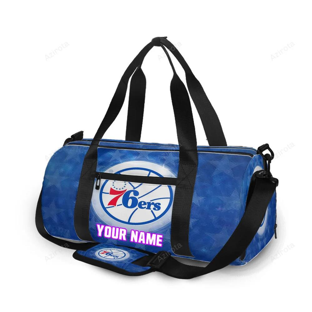 Philadelphia 76ers stars blue personalized name travel bag gym bag 2224 Travel Bag