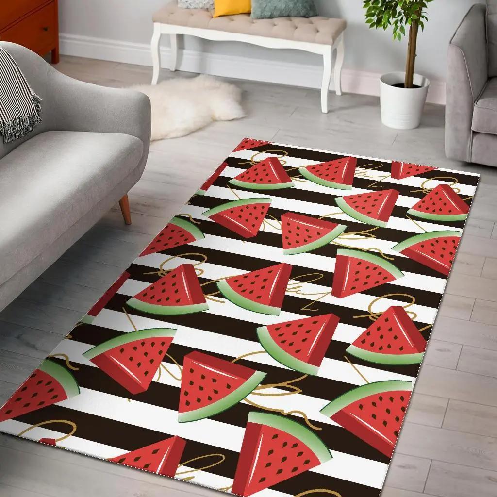 Piece watermelon stripe black pattern print area rug living room rug home decor Rectangle Rug