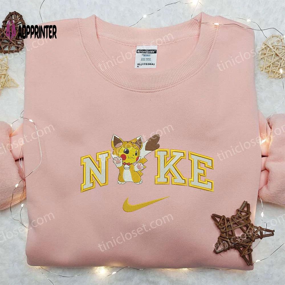 Pikachu x nike embroidered sweatshirt: pokemon-inspired nike shirt Embroidered Shirt