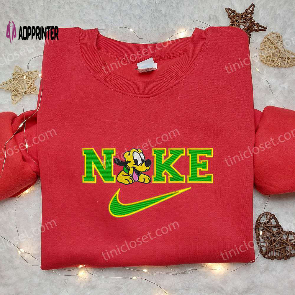 Pluto x nike embroidered sweatshirt: disney & nike inspired shirt Embroidered Shirt