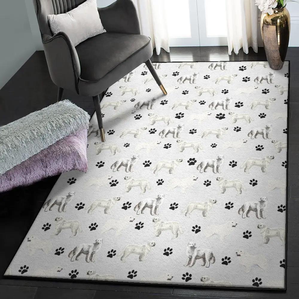Puppy paws living room rugs, maremma sheepdog paw rug Rectangle Rug