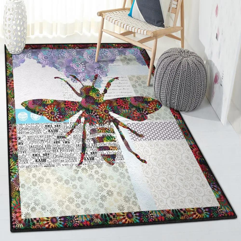 Queen bee indoor outdoor rugs, bee rug Rectangle Rug
